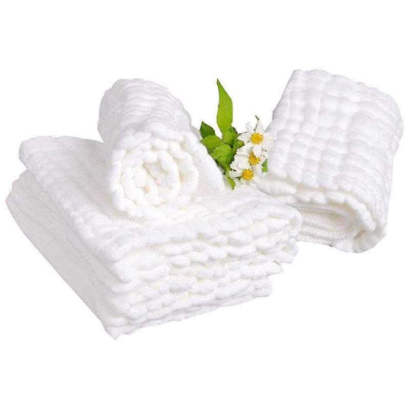 Baby Muslin Bath Towels, 10 Pack Of Reusable Soft Absorbent Cotton Baby Face Towel, for Baby's Deli