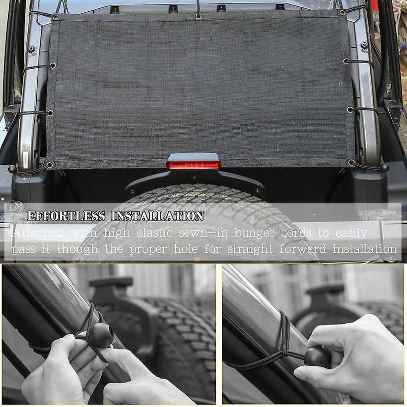 Back Trunk Insulation Sun for JL JK TJ Black Sun Shade Mesh Cover