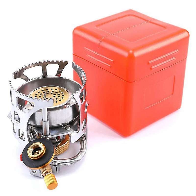 Backpacking Stove with Piezo and Camping Stove Adapter Windproof Portable Camping Gas Stove for Outd