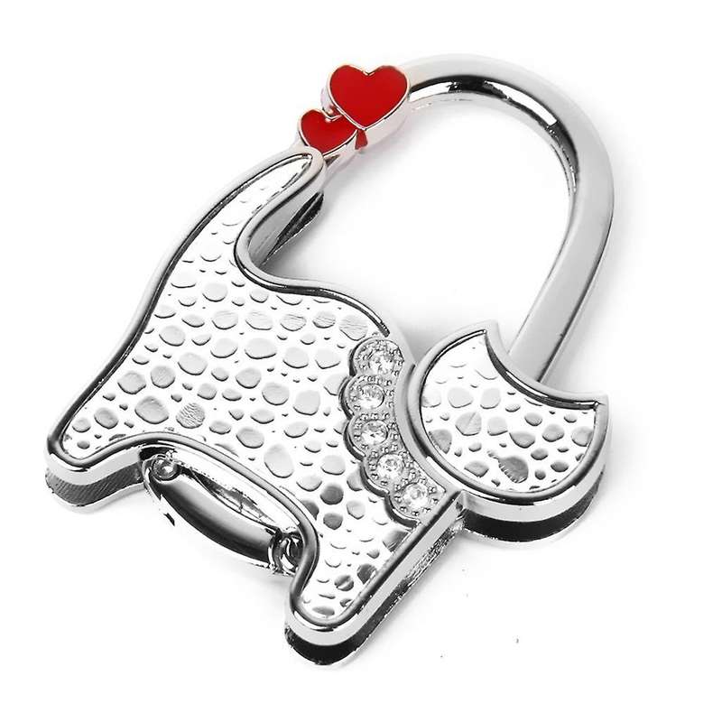 Bag Holder Foldable Handbag Hook Shaped (silver Point and White)
