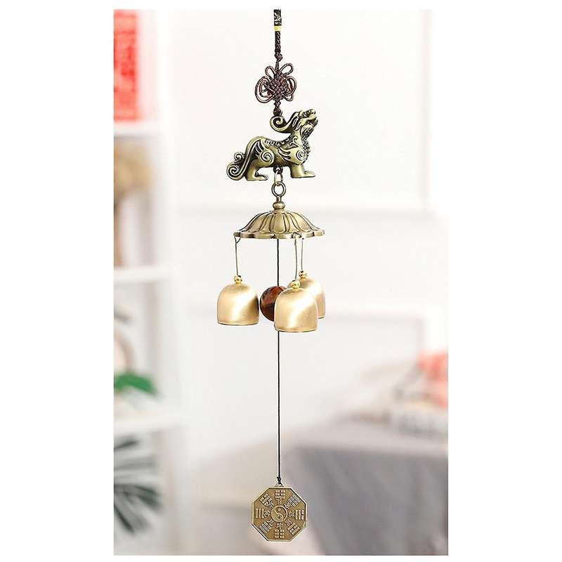 Bagua Mascot Metal Wind Chime Pendant, Copper Bell, Japanese Pendant