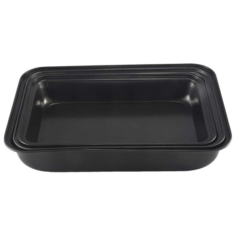 Baking Deep Baking Pans Nonstick Set, Cookie Baking , Bakeware Rectangle Cake for Oven, 3 Piece