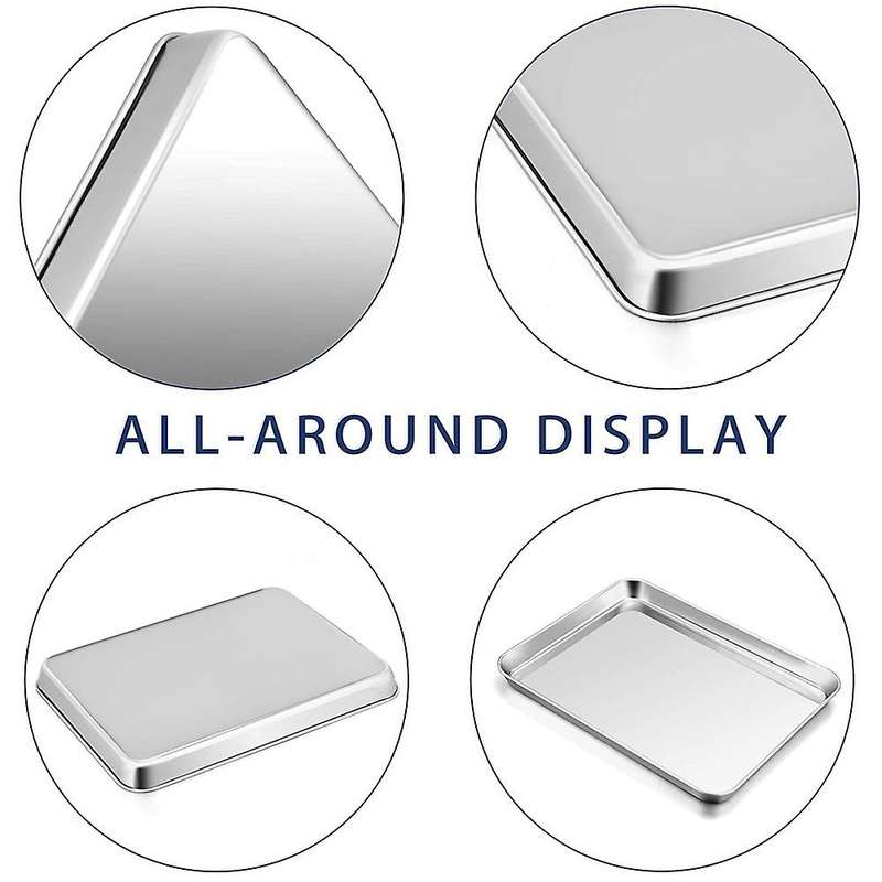 Baking Cookie Sheet Set of 2, Stainless Steel Baking Sheets Pan Oven Tray, 16X12X1Inch, Mirror Fini