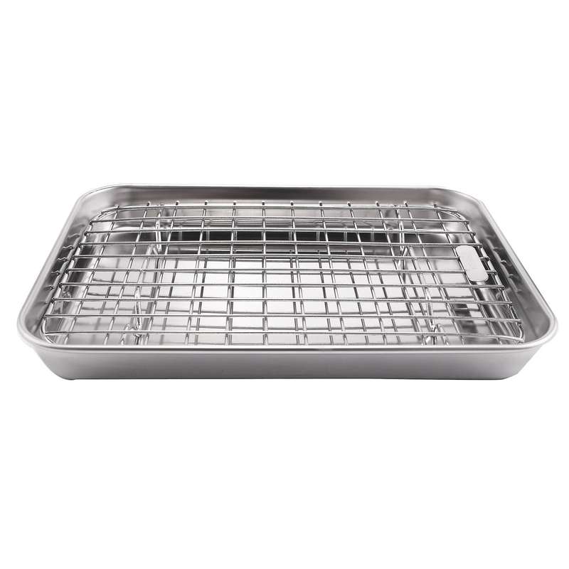 Baking Tray with Grill Set-9.2 Inch Stainless Steel Heavy Duty Biscuit Half Oven Tray