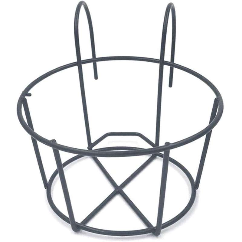 Balcony Flower Stand European Style Wrought Iron Railing Potted Hanging Sill Wall Mount(black)