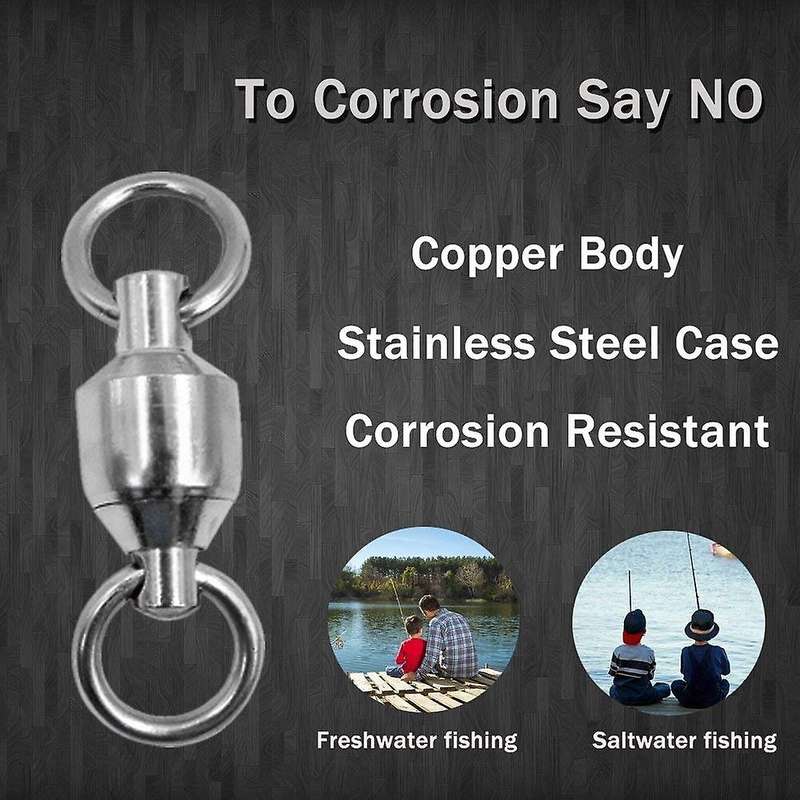 Ball Bearing Swivel, Welding Rings, Solid Rings Connectors Ocean Sea Stainless Steel50Pcs
