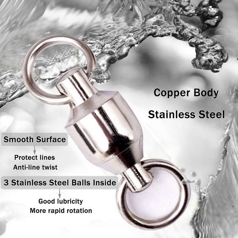 Ball Bearing Swivel, Welding Rings, Solid Rings Connectors Ocean Sea Stainless Steel50Pcs
