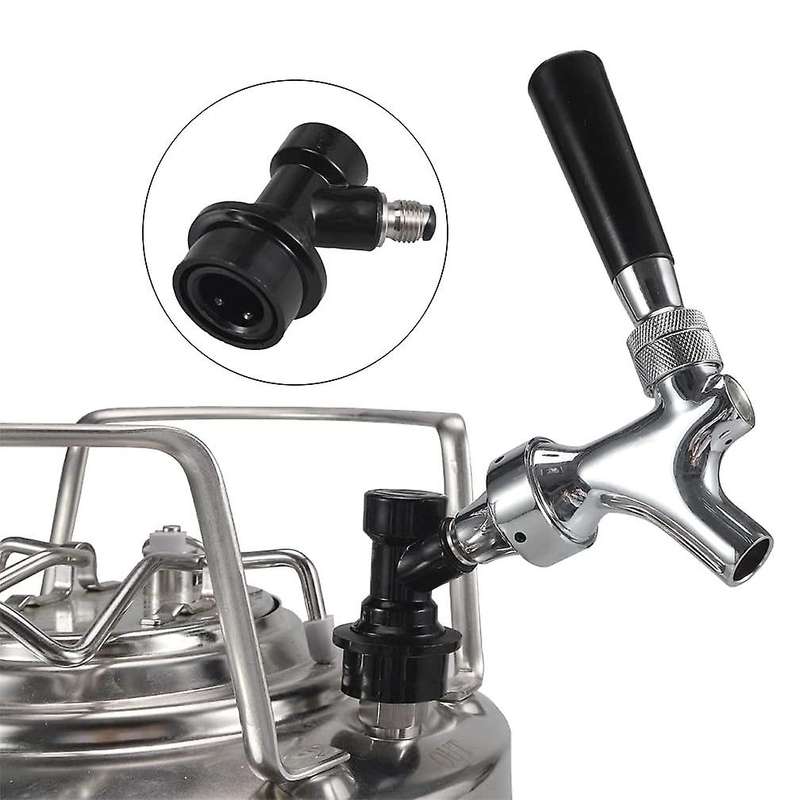 Ball Lock Check Valve Disconnect, Ball Lock Black Disconnect Set for Homebrew Cornelius Kegging Fitt