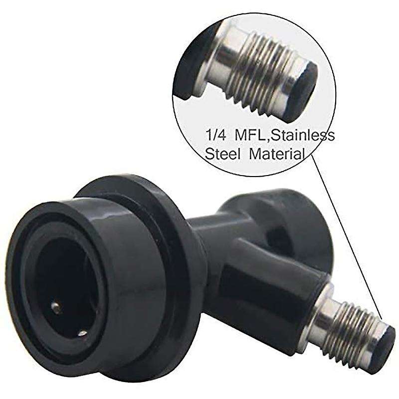 Ball Lock Check Valve Disconnect, Ball Lock Black Disconnect Set for Homebrew Cornelius Kegging Fitt