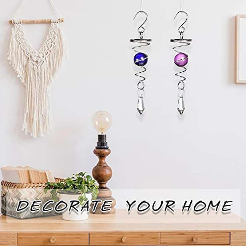 Ball Spiral Tail Decorative Wind Spinner Stabilizer Wind Hanging Wind Ball Spinner for Garden Decor