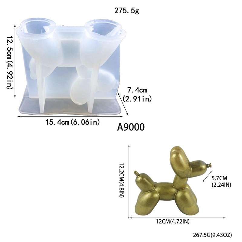 Balloon Dog Silicone Mold for Handmade Candle Plaster Soap Epoxy Resin Chocolate Decoration Gypsum I