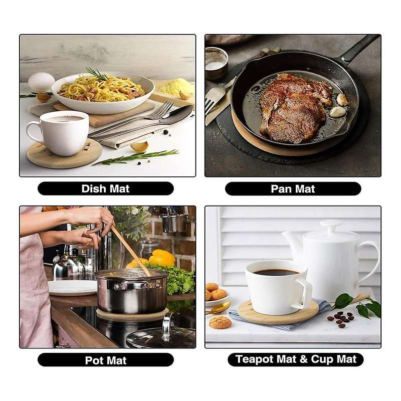 Bamboo Pot Coasters,heat-resistant Bamboo Place Mats, Square and Round Pot Coasters Made Of Wood, Fo