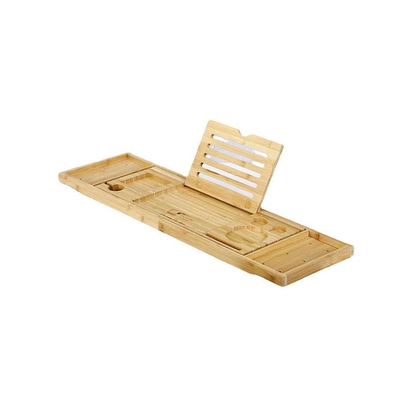 Bamboo Bathtub Tray for Tub,adjustable Bathroom Bathtub Organizer with Book Tablet Wine Glass Cup To