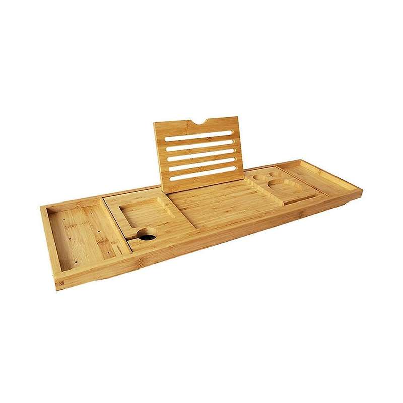 Bamboo Bathtub Tray for Tub,adjustable Bathroom Bathtub Organizer with Book Tablet Wine Glass Cup To