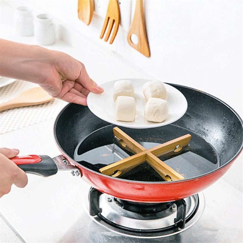 Bamboo Pot Stand Trivet Pan Rack Heat Insulation Anti-Heat Wooden Cup Dish Holder Kitchen Gadget