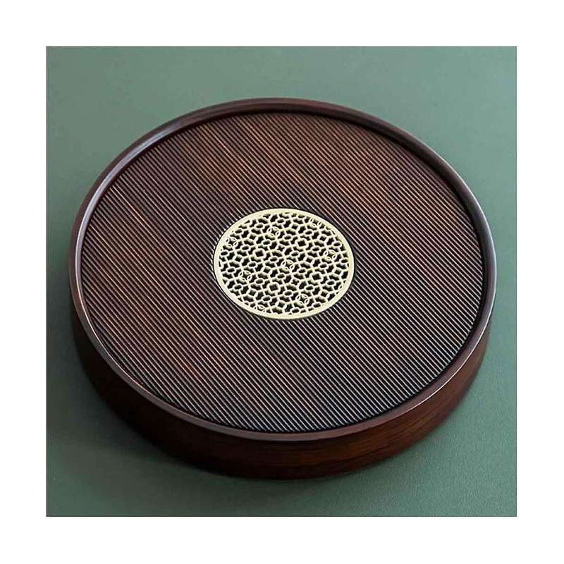 Bamboo Tea Tray Tea Board Storage Tea Table Tea Plate Tea Saucer Round Chinese Tea Set Tray Pu'er T