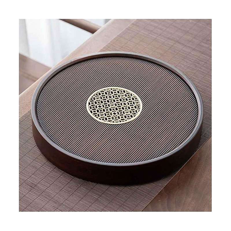 Bamboo Tea Tray Tea Board Storage Tea Table Tea Plate Tea Saucer Round Chinese Tea Set Tray Pu'er T