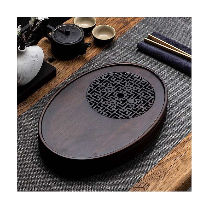 Bamboo Tea Tray Household Simple Bamboo Tray Tea Set Draining Long Dry Soaking Tray Small Water Stor