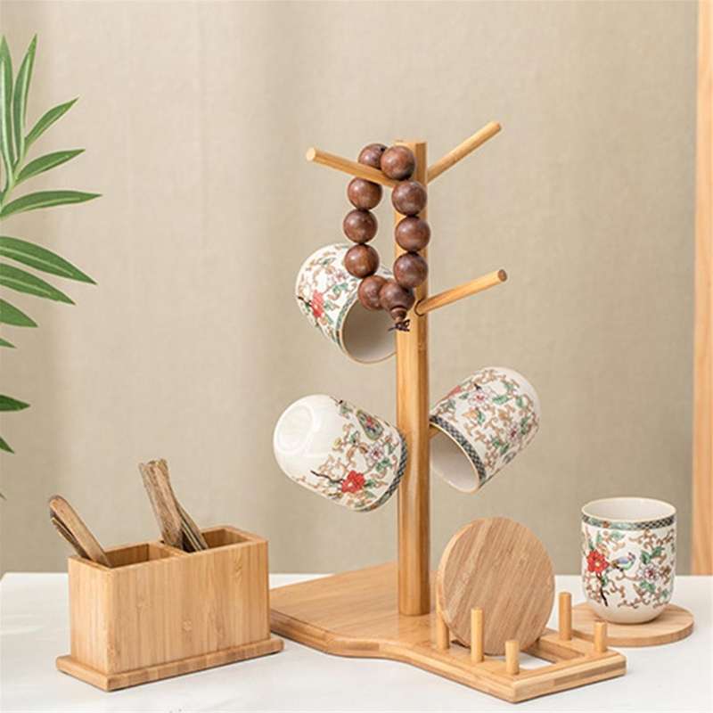 Bamboo Tumbler Lid Organizer, Lid Holder Storage for Kitchen Cabinet Water Bottle and Coffee Lid Org