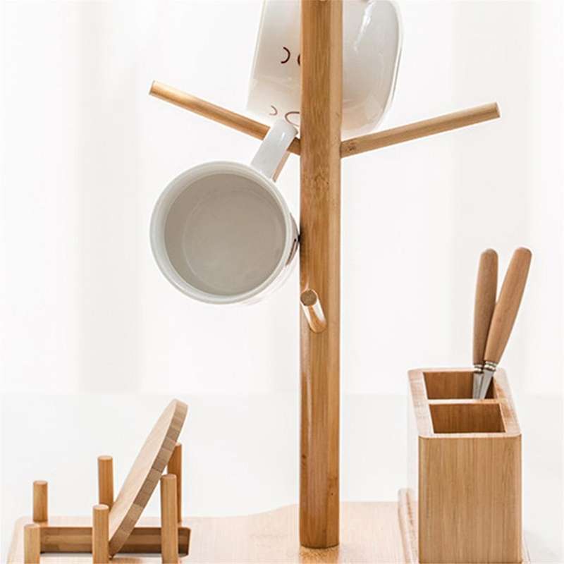 Bamboo Tumbler Lid Organizer, Lid Holder Storage for Kitchen Cabinet Water Bottle and Coffee Lid Org