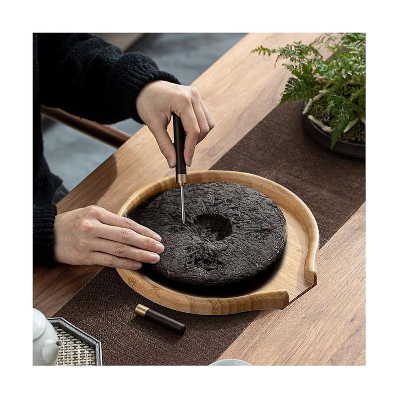 Bamboo Round Tea Tray Tea Cake Tea Tray Tea Accessories Tea Service Plate for Tea