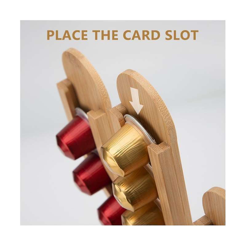 Bamboo Rotating Capsule Coffee Storage Rack Coffee Capsule Display Stand Capsule Holder Cactus Cup T