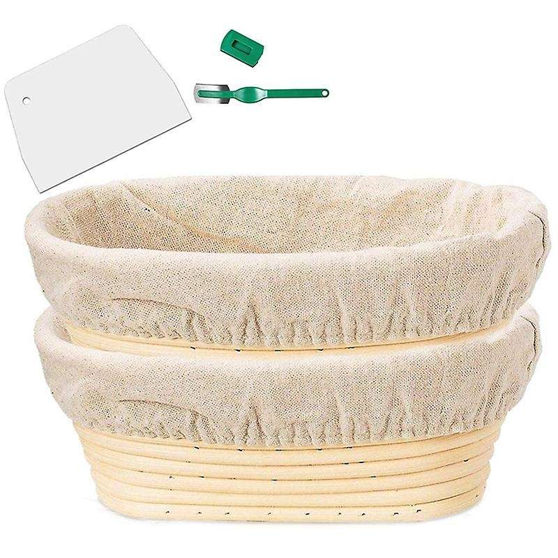 Banneton Proofing Basket Set - Artisan Sourdough Bread Basket,dough Scraper/cutter & Brotform Cloth