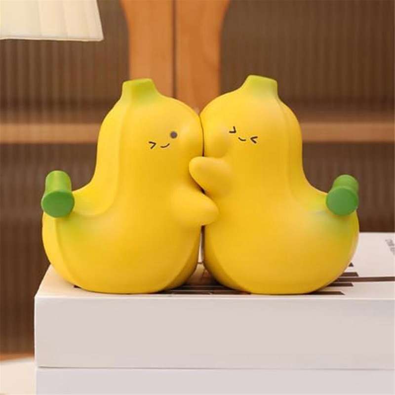 Banana Shaped Resin Book Ends 1 Pair Non-skid Bookend Decorative Book Stoppers Holders Book Shelf fo