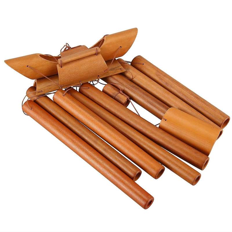 Bamboo Wind Chime Handmade Natural Ring Home Decor Wind Chime Hanging Ornament Outdoor Yard Wind
