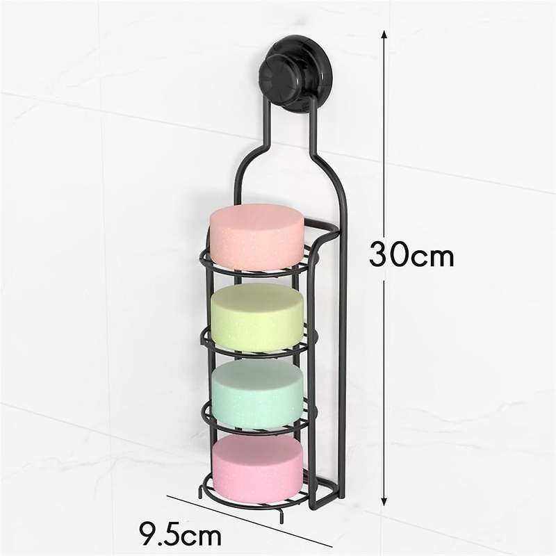 Bar Soap Holder, Soap Dish Holder with Suction Cup, 4 Tier Self Draining Soap for Shower Wall, Bathr