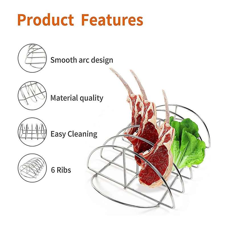 Barbecue Rib Rack for Smokers,for Green Eggs and Smoker Or Larger Barbecue Rack,for Charcoal Barbec