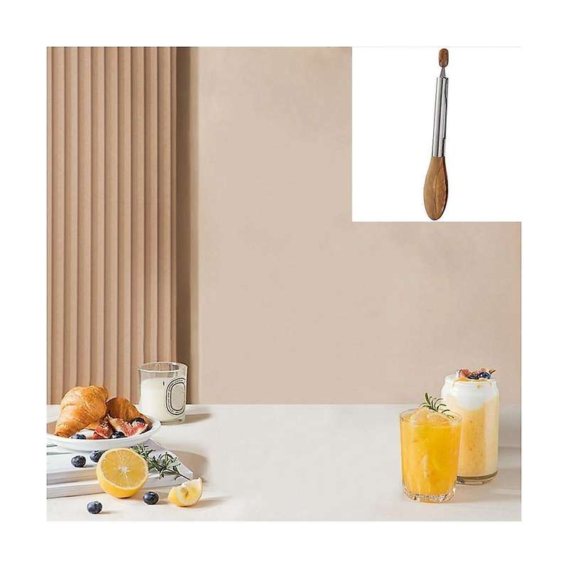 Barbecue Clip Barbecue Bread Food Clip Stainless Steel Olive Wooden Food Clip Wooden Tongs - Salad