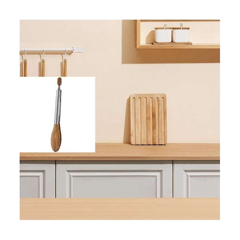 Barbecue Clip Barbecue Bread Food Clip Stainless Steel Olive Wooden Food Clip Wooden Tongs - Salad