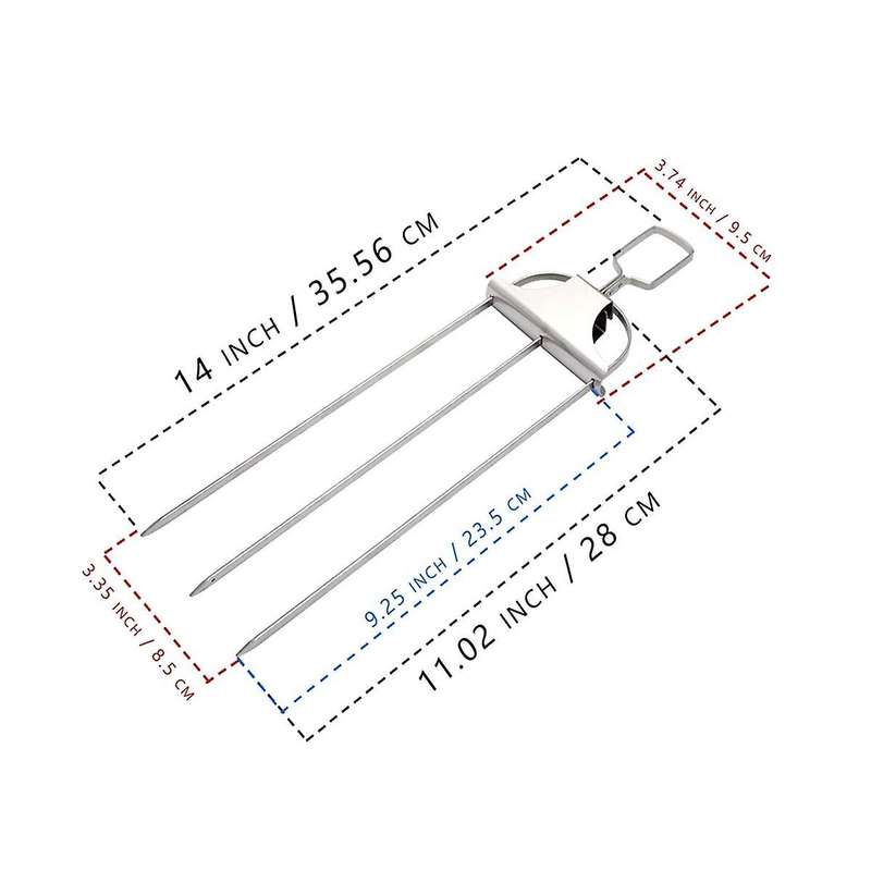 Barbecue Skewers Stainless Steel for Grill Outings Cooking Tools,2-pack Set 14inch Bbq Shish Kabob S