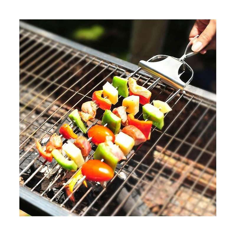 Barbecue Skewers Stainless Steel for Grill Outings Cooking Tools,2-pack Set 14inch Bbq Shish Kabob S