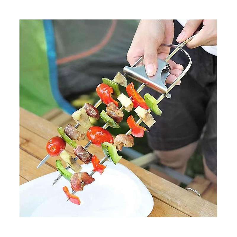 Barbecue Skewers Stainless Steel for Grill Outings Cooking Tools,2-pack Set 14inch Bbq Shish Kabob S