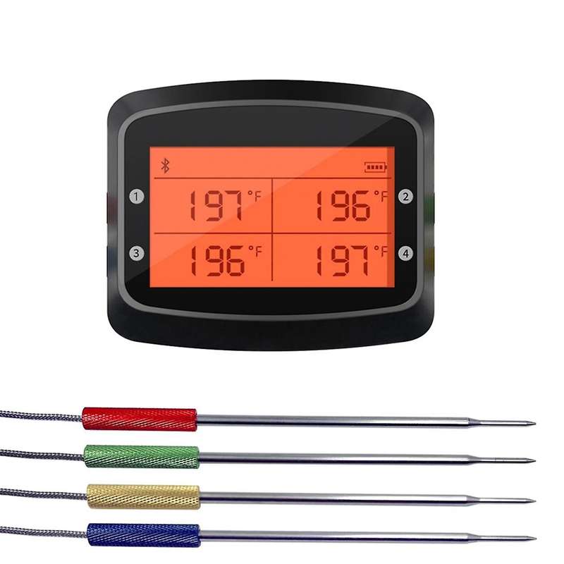 Barbecue Thermometer Bbq Grill Smoker Meat Temperature Meter Wireless with 4 Probes Meat Cooking Tem