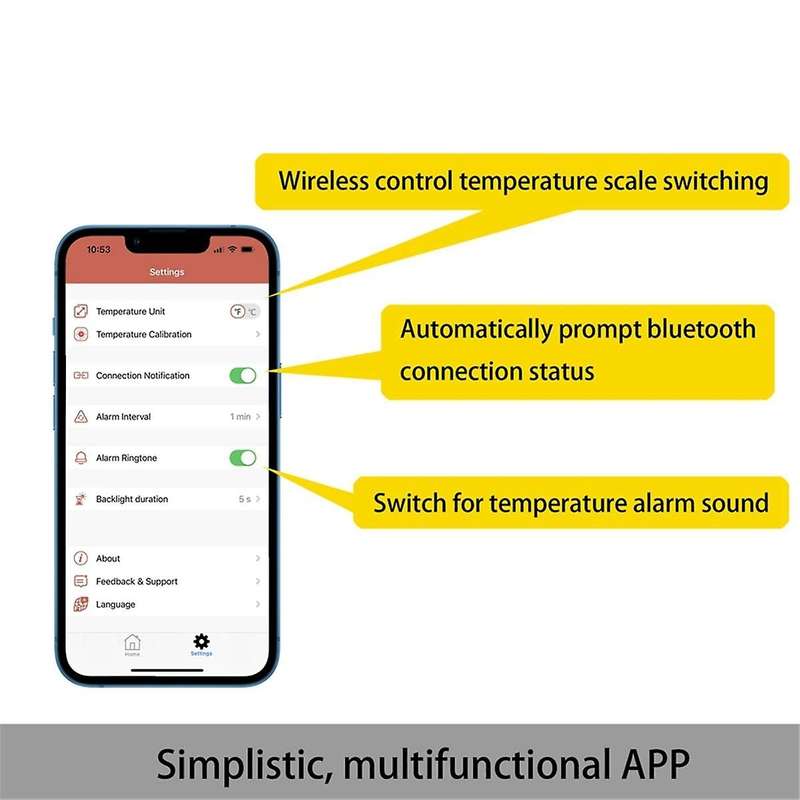 Barbecue Thermometer Bbq Grill Smoker Meat Temperature Meter Wireless with 4 Probes Meat Cooking Tem