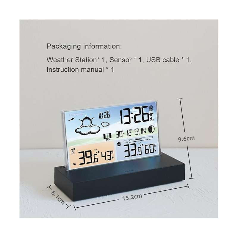 Barometer Weather Station Thermometer Hygrometer Multifunction Electronics Desktop Alarm Clock Batt