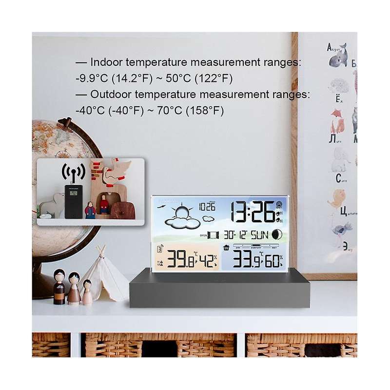 Barometer Weather Station Thermometer Hygrometer Multifunction Electronics Desktop Alarm Clock Batt