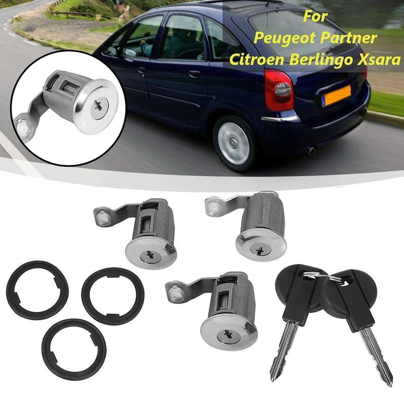 Barrel Door Lock Cylinders Set with Two Keys 252522 9170.CW for / Partner Berlingo Xsara 1996-2008