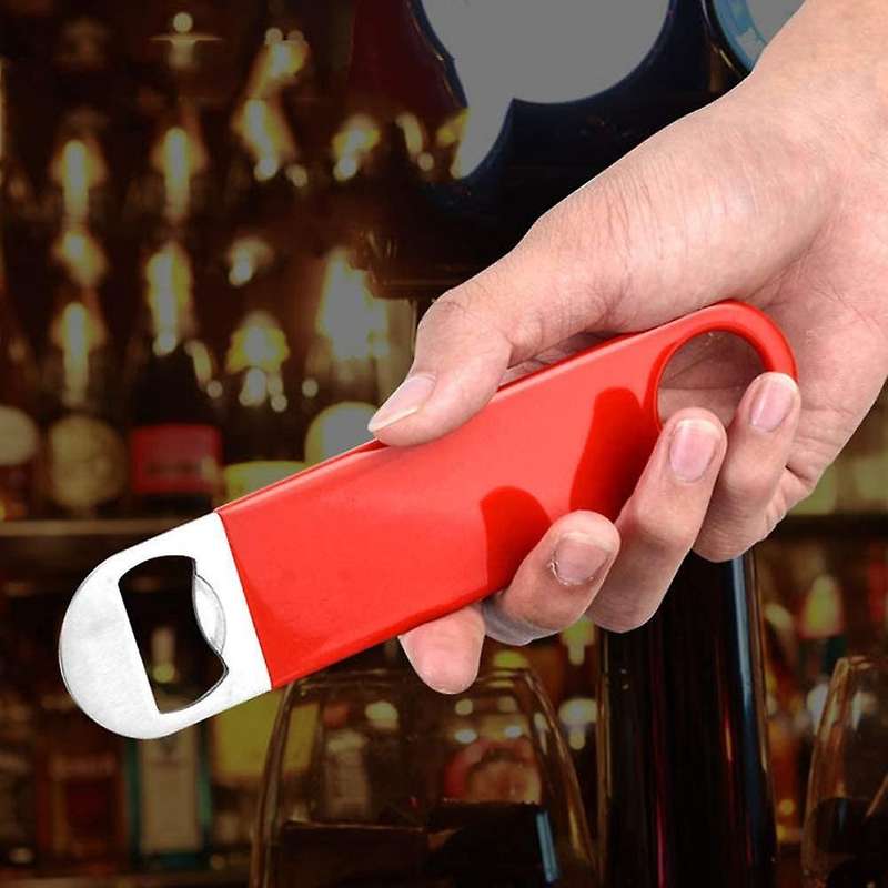 Bartender Bottle Openers, Stainless Steel Bar Blade Beer Opener Manual Can Opener with Coated Handl