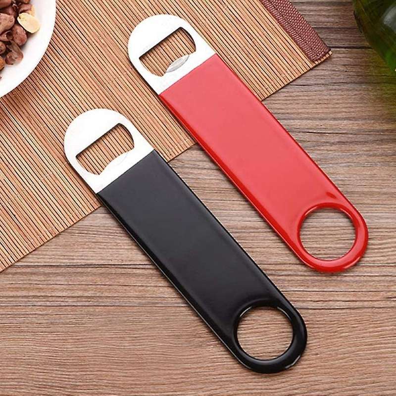Bartender Bottle Openers, Stainless Steel Bar Blade Beer Opener Manual Can Opener with Coated Handl