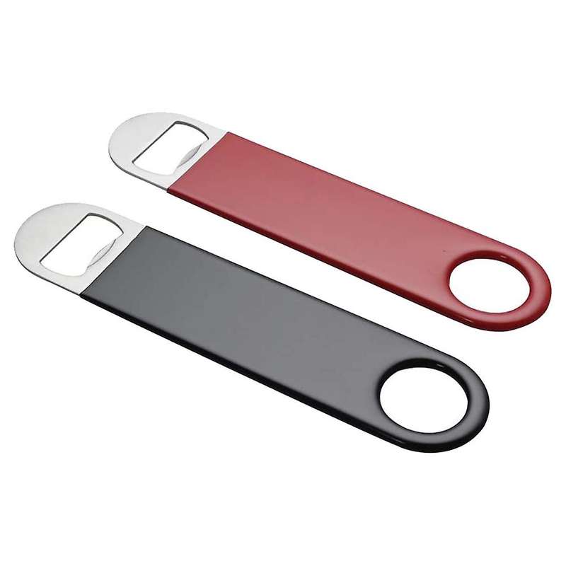 Bartender Bottle Openers, Stainless Steel Bar Blade Beer Opener Manual Can Opener with Coated Handl