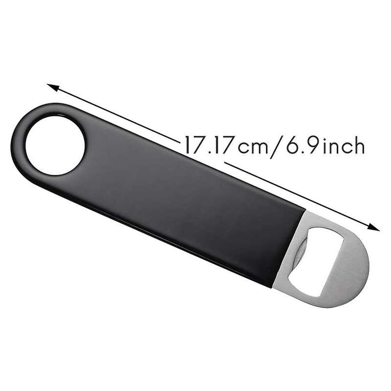 Bartender Bottle Openers, Stainless Steel Bar Blade Beer Opener Manual Can Opener with Coated Handl