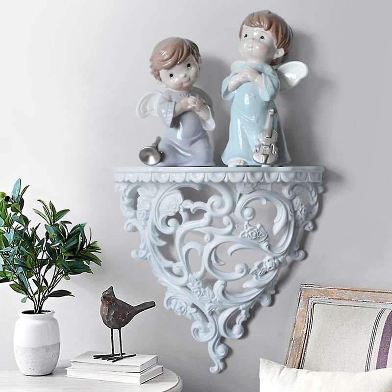 Baroque Style Decorative Shelves for Living Room Flowers Wall Hanging Storage Rack European Style De