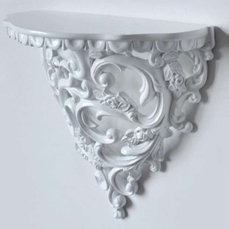 Baroque Style Decorative Shelves for Living Room Flowers Wall Hanging Storage Rack European Style De