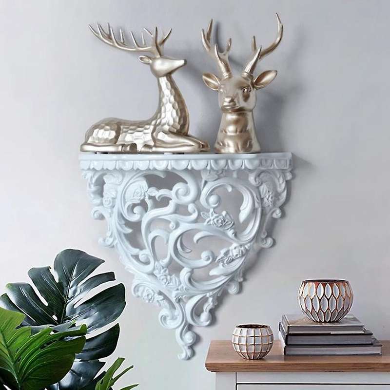 Baroque Style Decorative Shelves for Living Room Flowers Wall Hanging Storage Rack European Style De