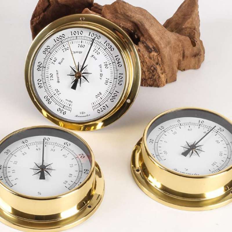 Barometer, Wall Mounted Tester Copper Shell Marine for Weather Station, Wall Hanging Boat Using Baro