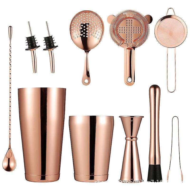 Bartender Kit 10-Piece Cocktail Shaker Set of Stainless Steel for Mixed Drinks Martini Bar Tools-C